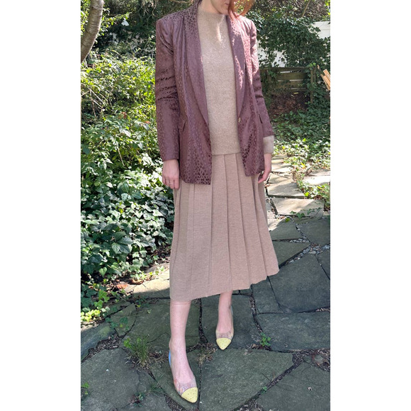 Lauren Manoogian Pleat Skirt Camel Sz 3 Large Pleated Drop Waist Wool Alpaca NWT - Picture 2 of 16